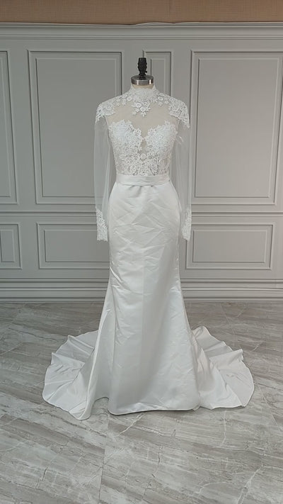 Lace Crest Mermaid Gown