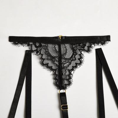 Sexy Lingerie 3-Pieces Lace Suit Sexy Garter Belt Set Accessories BlissGown 